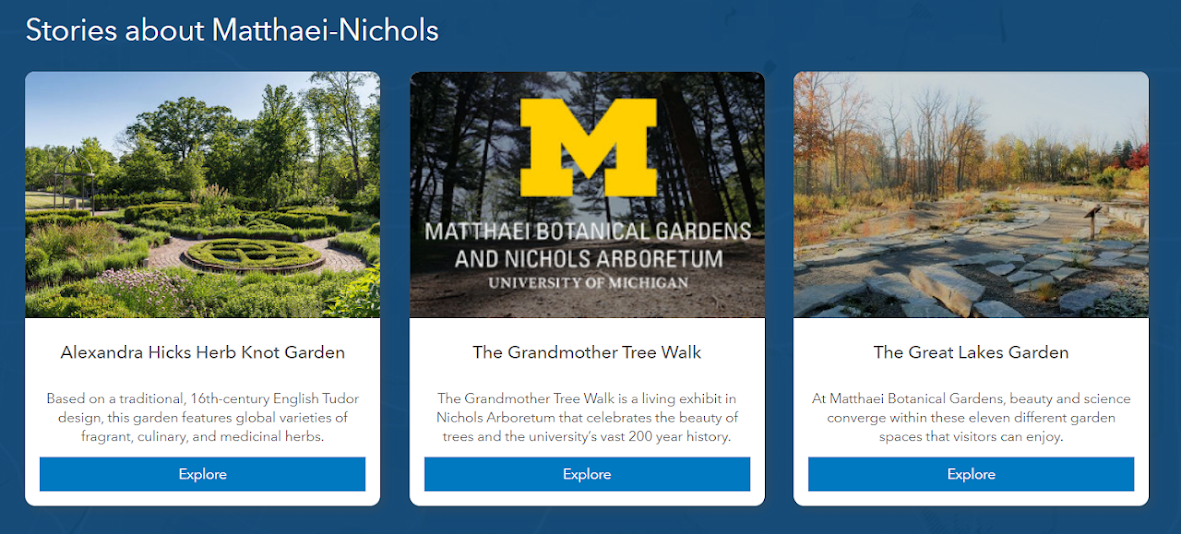 Featured story maps on MBGNA ArcGIS Hub