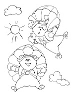 Parachutes and skydiving coloring pages