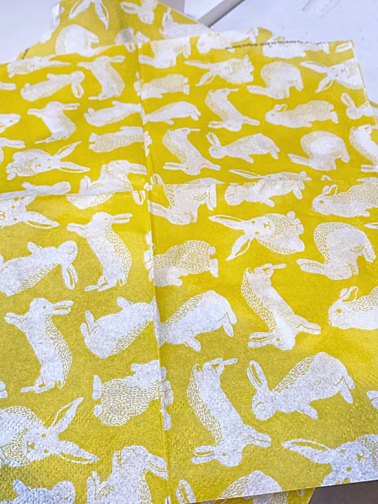 yellow bunny napkin