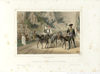 Название :  Eaux-Chaudes - Transport de vin par les muletiers espagnols Автор  :  Maurice, Ch. Fonction indéterminée