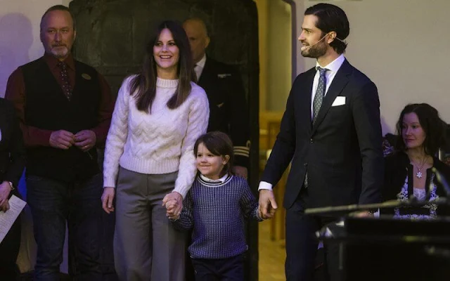 Princess Sofia wore an off-white chloe jacket by Stand Studio, and yael knit sweater by Andiata