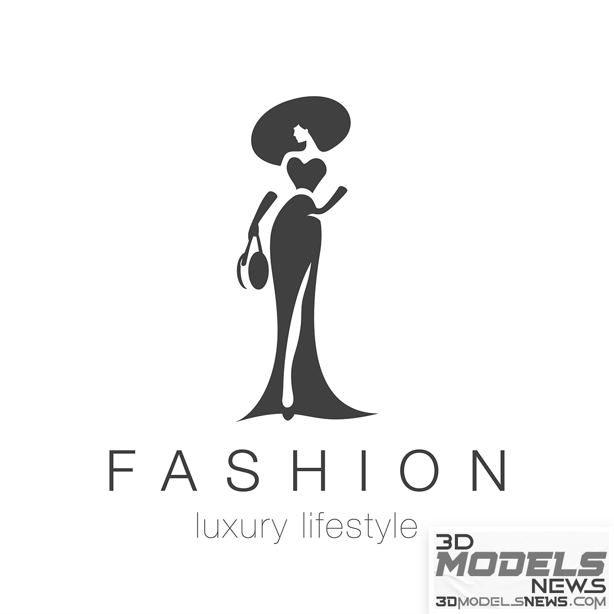 Fashion elegant woman silhouette logo template