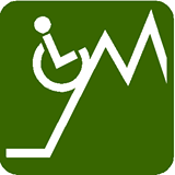 Logo of M C I L, a stylized wheelchair climbing the letter M