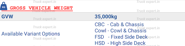Ashok Leyland 3520TS– Twin Steer Gvw Gross calculated wieght is 35000Kg