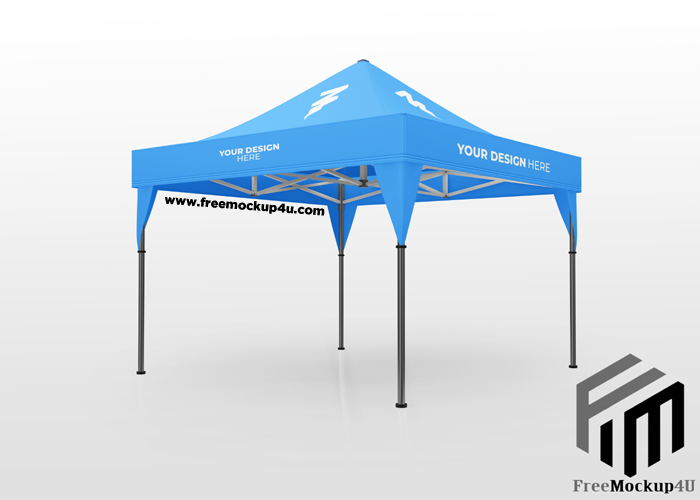 Outdoor Display Tent Mobile Marquee Right Side View Mockup