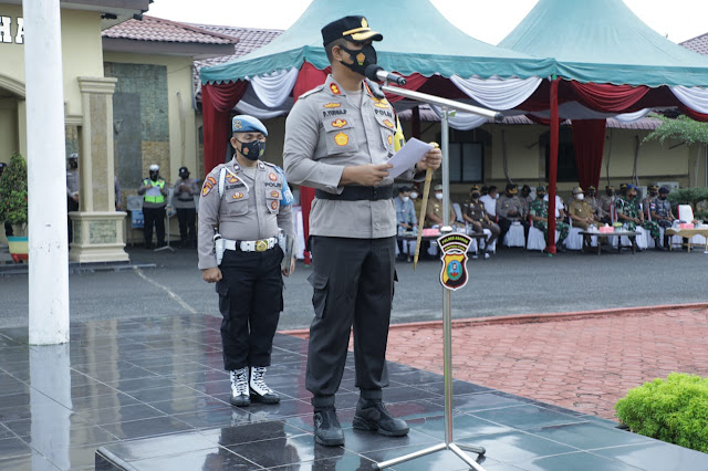 Kapolres Asahan Memimpin Apel Gelar Pasukan Ops "Keselamatan Toba 2022"