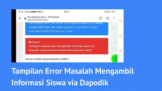 Solusi Terjadi Kesalahan Saat Mengambil Informasi Siswa via Dapodik