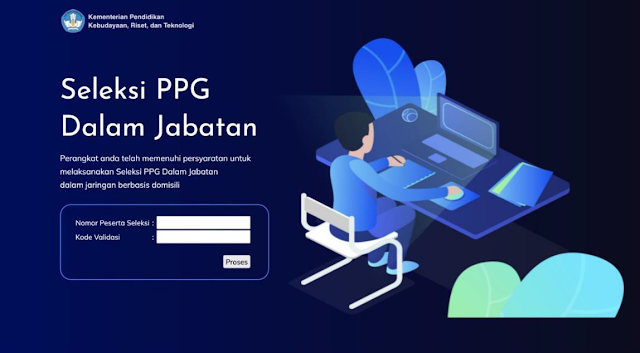 Login Menggunakan Nomor Peserta Seleksi dan Masukkan Kode Validasi