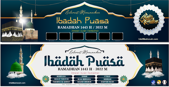 Desain Banner Spanduk Puasa Ramadhan 1443H 2022 Free CDR