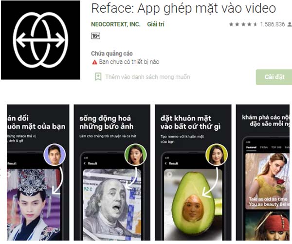Tải Reface App - Ghép mặt vào ảnh, video trên điện thoại a