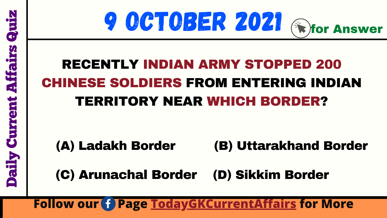 Today GK Current Affairs on 9th October 2021