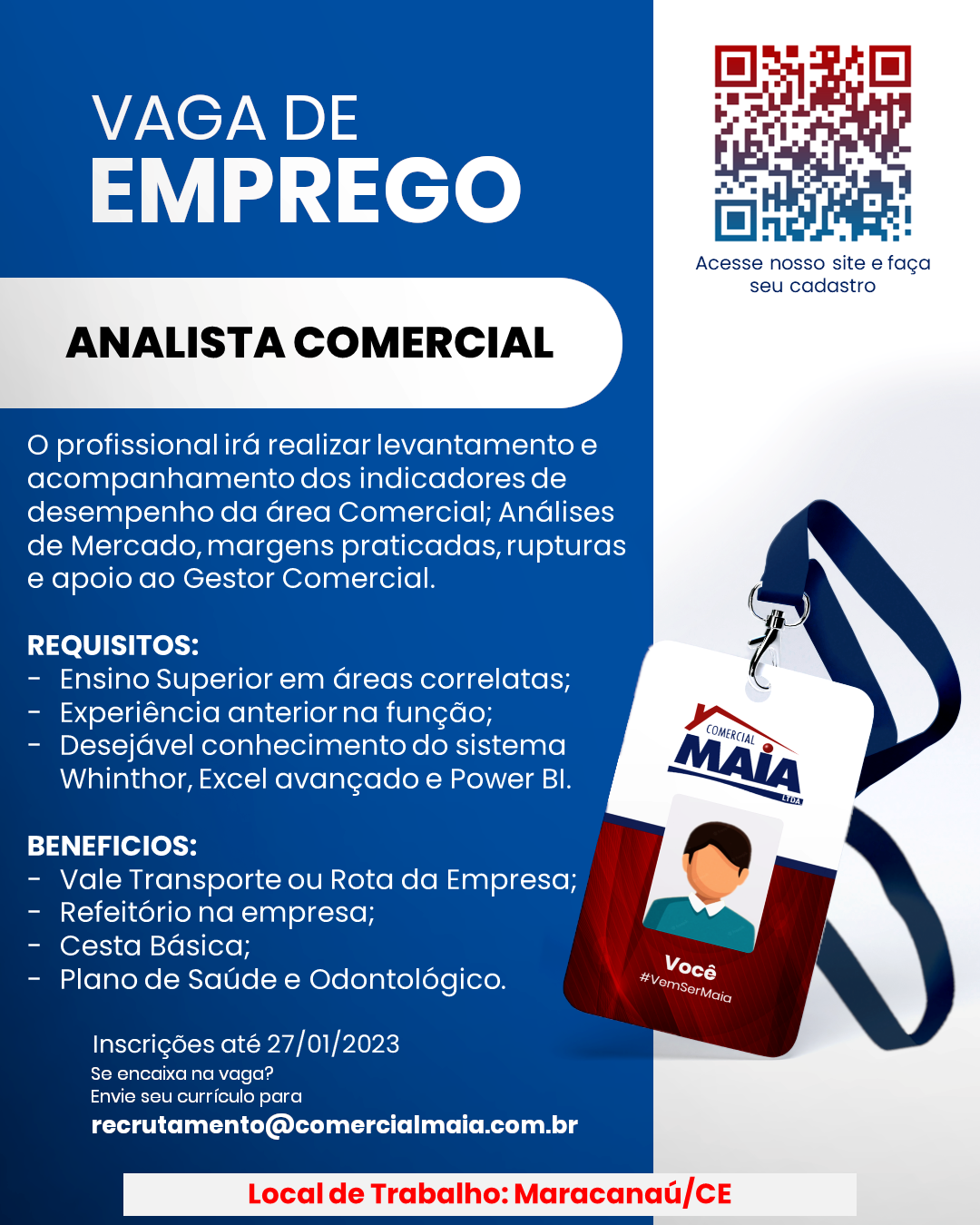 ANALISTA COMERCIAL - MARACANAÚ/CE