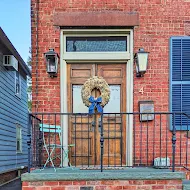 Door with a wreath in Cold Spring New York