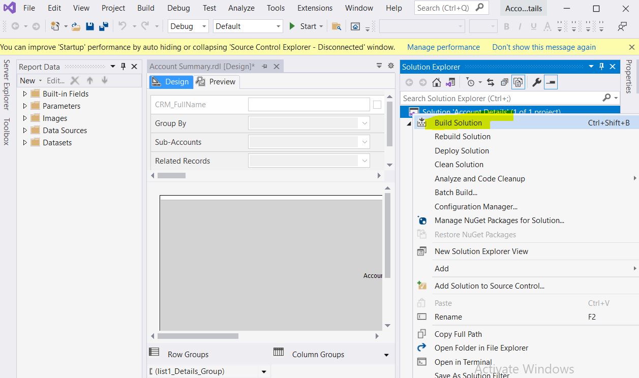 Update an Existing Dynamics 365 Custom Report RDL