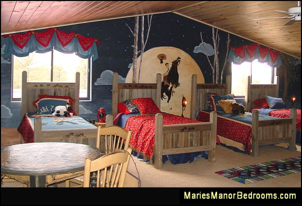 shared bedroom ideas cowboy theme Western cowboy theme Country Western Themed Kids Rooms.