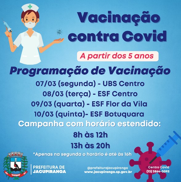 Vacinação Contra a Covid-19 continua em Jacupiranga com ações intensificadas