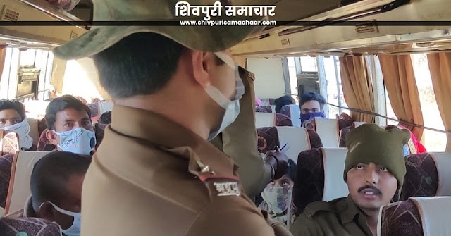 यात्री बस में बिना मास्क से जा रहा था पुलिसकर्मी, यातायात ने चालान ठोक दिया- Shivpuri News