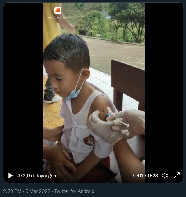laki dengan tenang mendapatkan vaksin Covid Viral Video Bocah SD Asal Baduy Kebal Saat Disuntik Vaksin Covid, Jarum Tidak Tembus