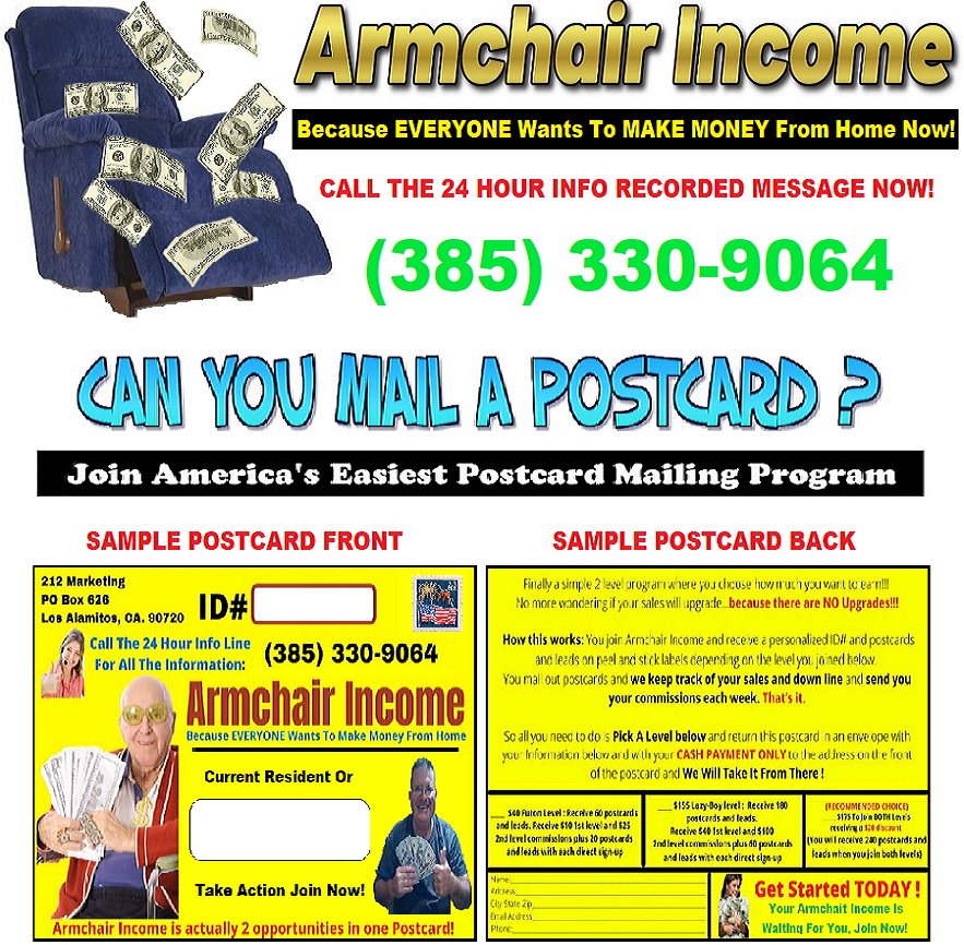 Armchair Income Postcard Mailing Program