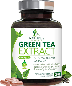 Green Tea Extract Capsules 98% Standardized EGCG - 3X Strength for Natural Energy - Heart Support with Polyphenols - Gentle Caffeine - 240 Capsules