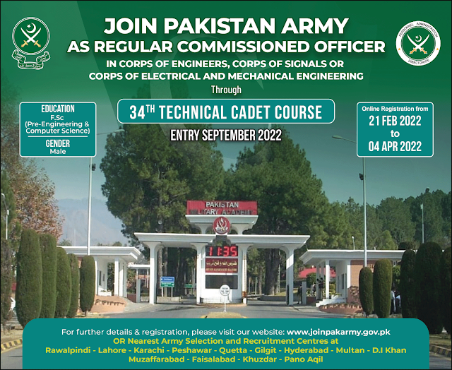 Join Pak Army Jobs 2022 as Regular Commissioned Officer Online Registration - Pk24latestJobs