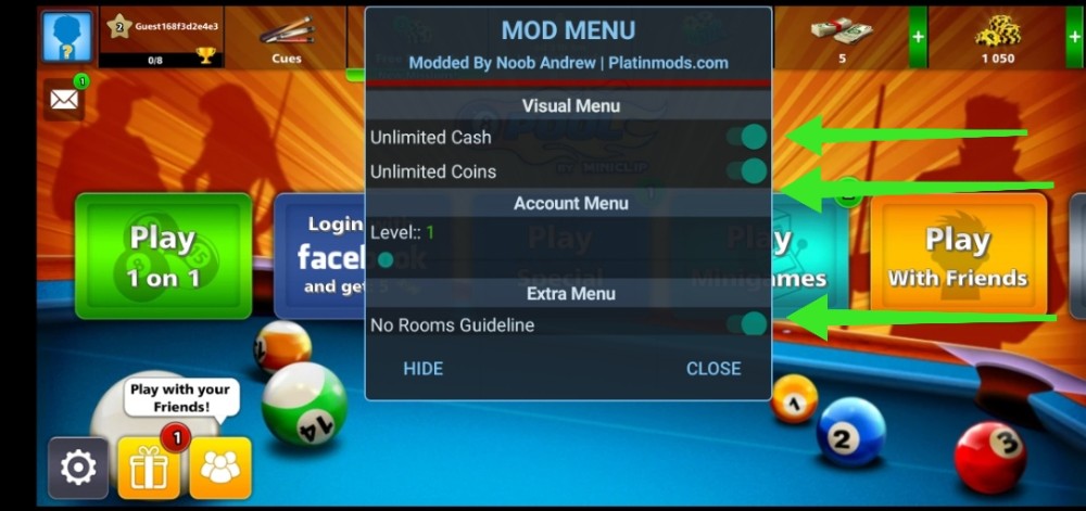 How to download 8 ball pool mod with unlimited coin and Chas download