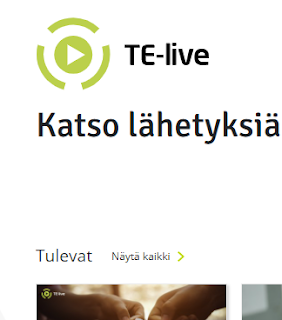 Kuva osoitteesta: https://te-live.fi/ - TE-live etusivun katsotuimmat videot