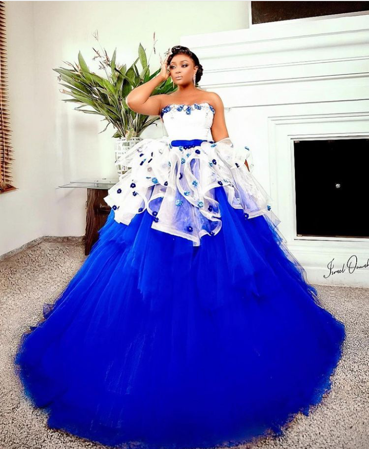Actress LizzyGold Onuwaje looks like a goddess in lovely blue gown as she celebrates her birthday today (Pictures)