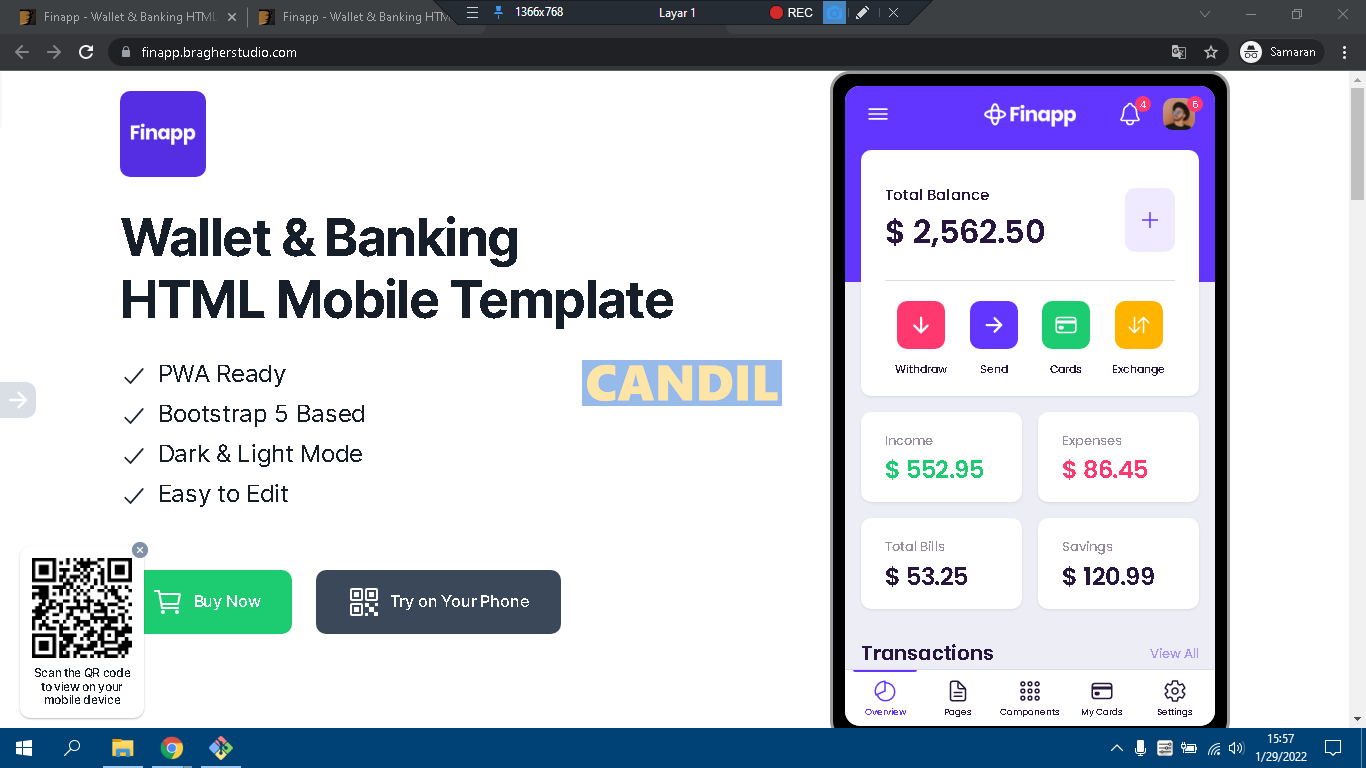 Wallet & Banking HTML Mobile Template - Finapp v2.1