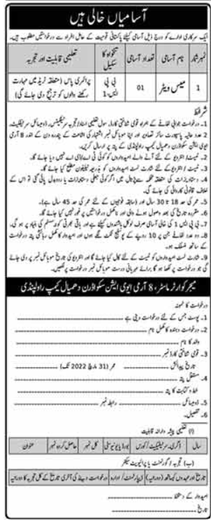 Pakistan Army Jobs 2022