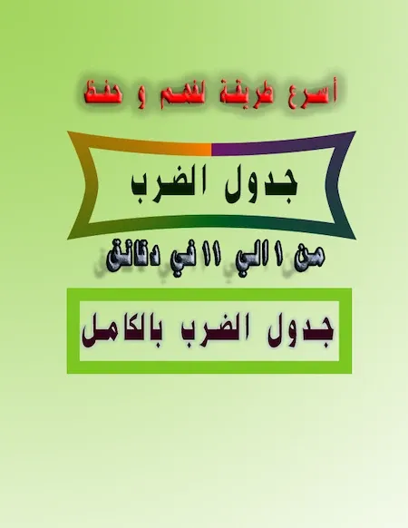 أسرع طريقة لفهم و حفظ جدول الضرب - جدول الضرب بالكامل من 1 الي 11 في دقائق