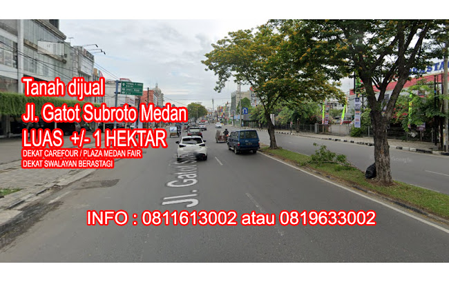 dijual Tanah +/- (Lebih Kurang) 1 Hektar di Jl.Gatot Subroto (Gatsu) Medan