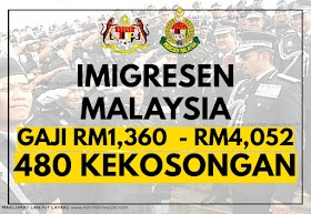 480 Jawatan Kosong Imigresen Malaysia ~ Minima Kelayakan SPM 