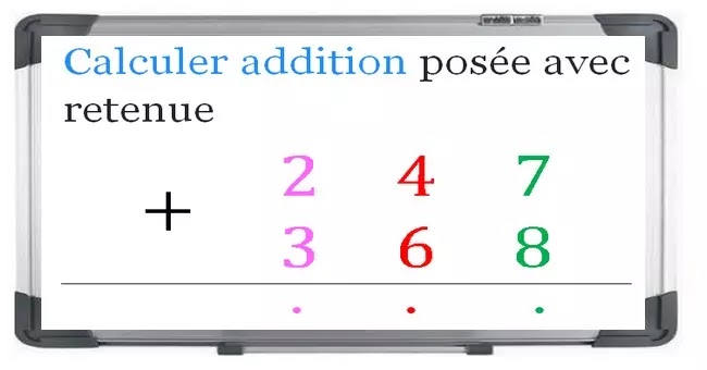 Addition posée avec retenue maths CM2 exercice 1