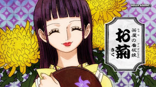 ワンピースアニメ 899話 ワノ国編 | 残雪の菊の丞 お菊 かわいい | ONE PIECE  Kikunojo Okiku