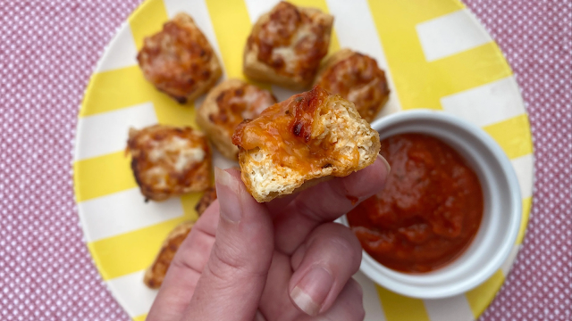 These Tofu Puff Pizza Rolls are now available