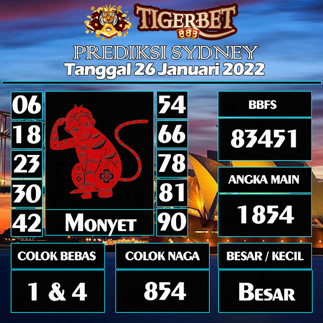 Prediksi Togel Sydney Tanggal 26 Januari 2022 Tigerbet888