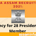 FCSCA Assam Recruitment 2021: Vacancy for 28 President and Member