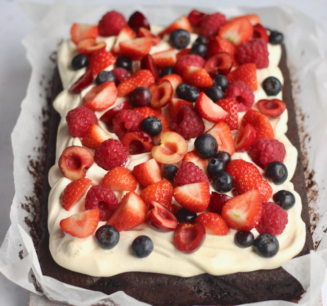 A Chocolate Berry Traybake