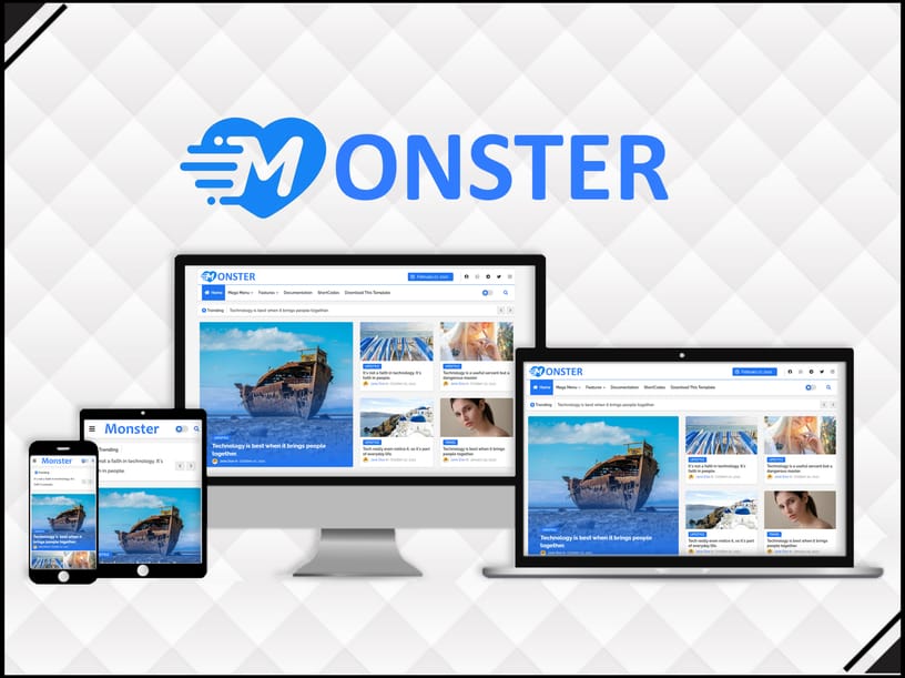 Monster - Flexible & Responsive Blogger Template - Blogger Template 2023