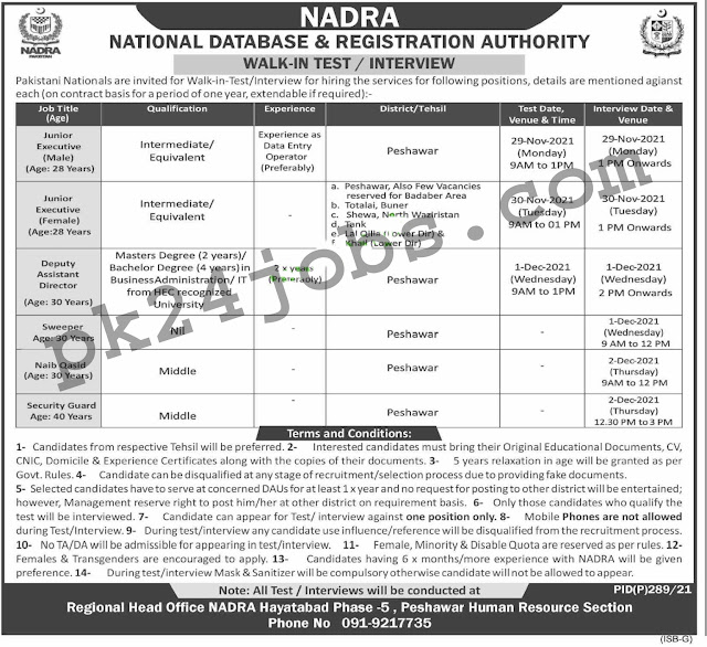National Database And Registration Authority (NADRA) Latest jobs 2022