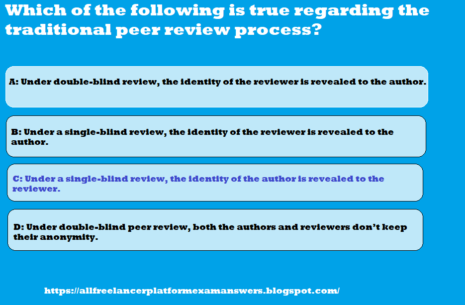 Which of the following is true regarding the traditional peer review process?