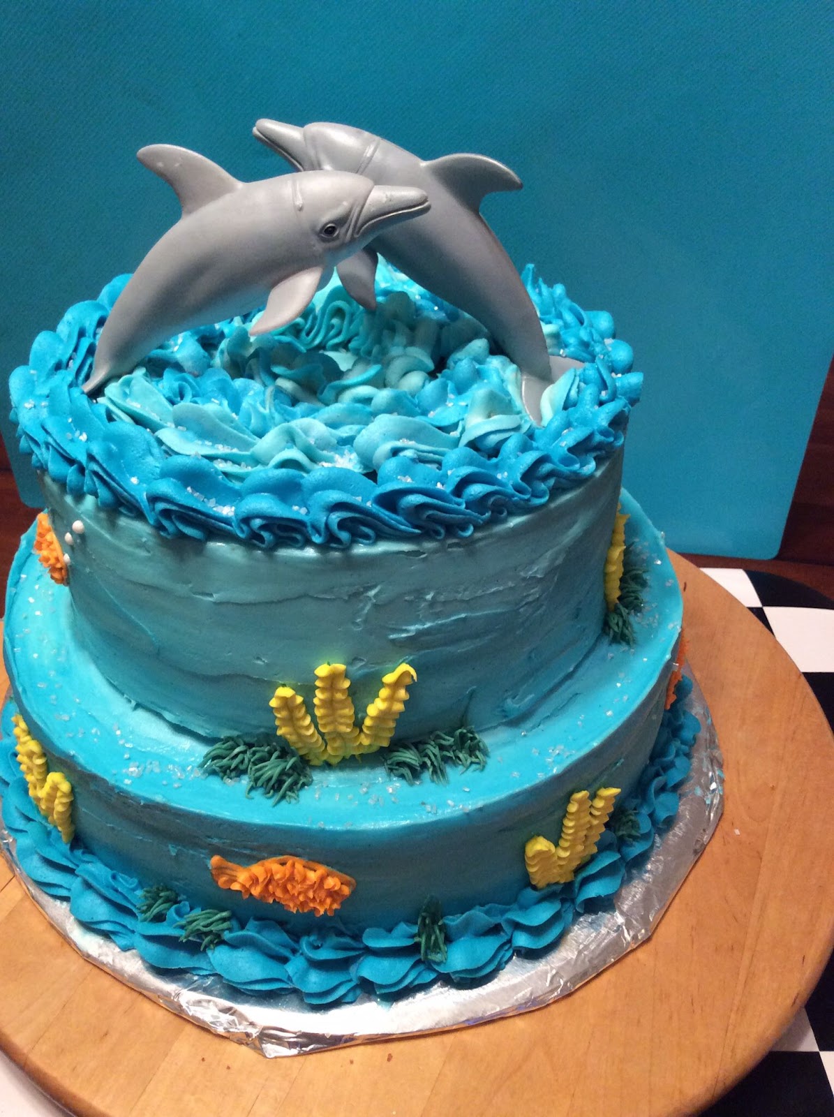 simple beach theme cake