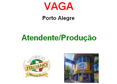 Fábrica de massas contrata Atendente/Auxiliar de Produção em Porto Alegre