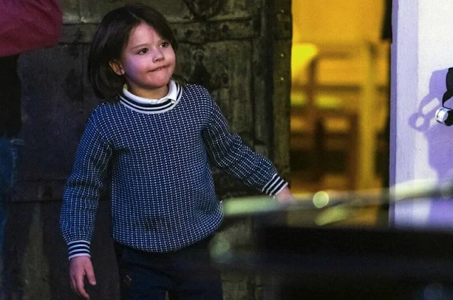 Princess Sofia wore an off-white chloe jacket by Stand Studio, and yael knit sweater by Andiata