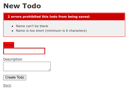 Scaffold app invalid submission