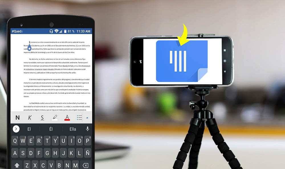 Cómo ingresar texto a Word usando la cámara del teléfono