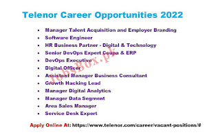 Latest telenor Jobs 2022