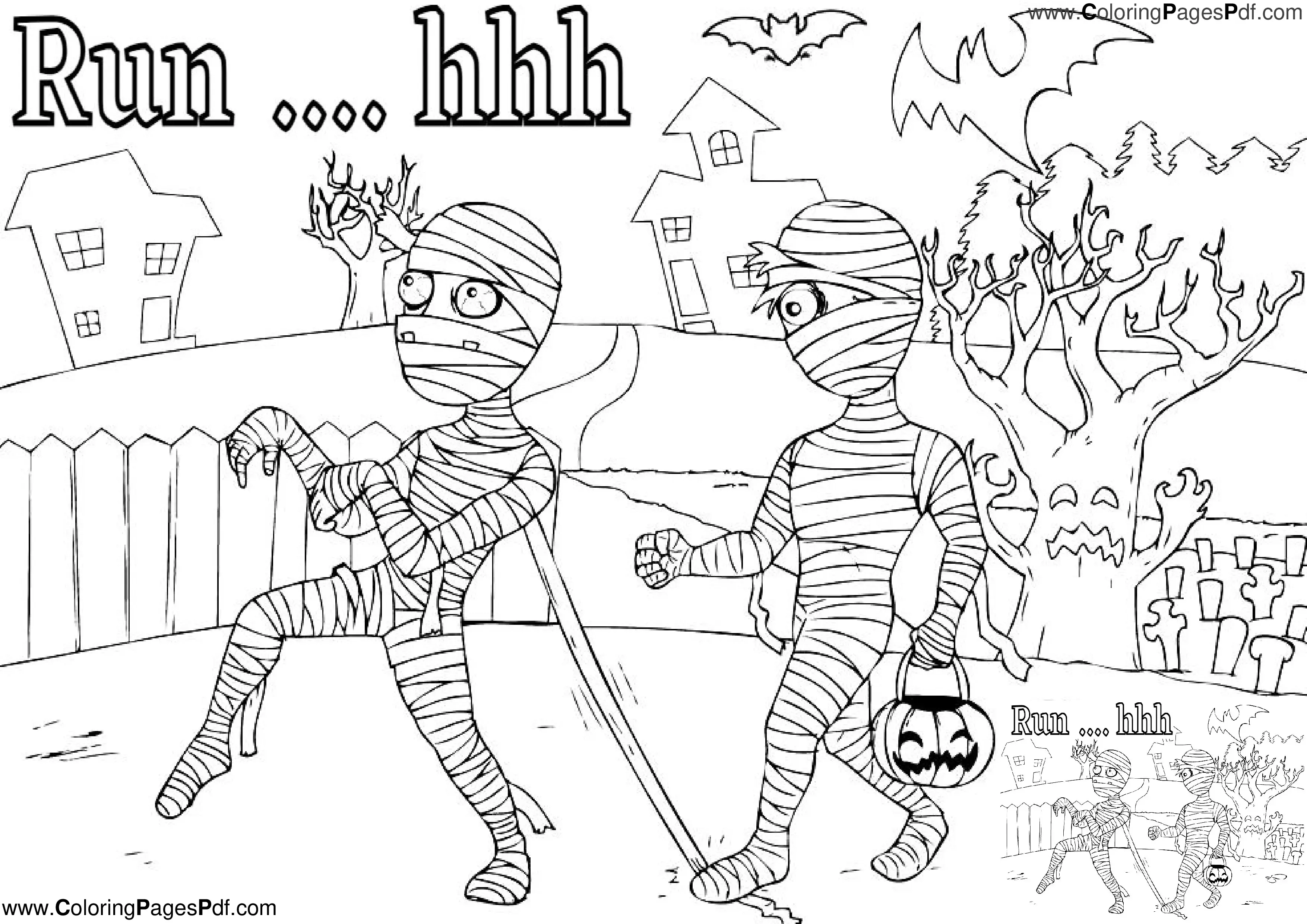 Scary Halloween coloring pages