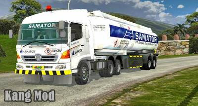 mod hino 500 dual face trailer tangki pertamina